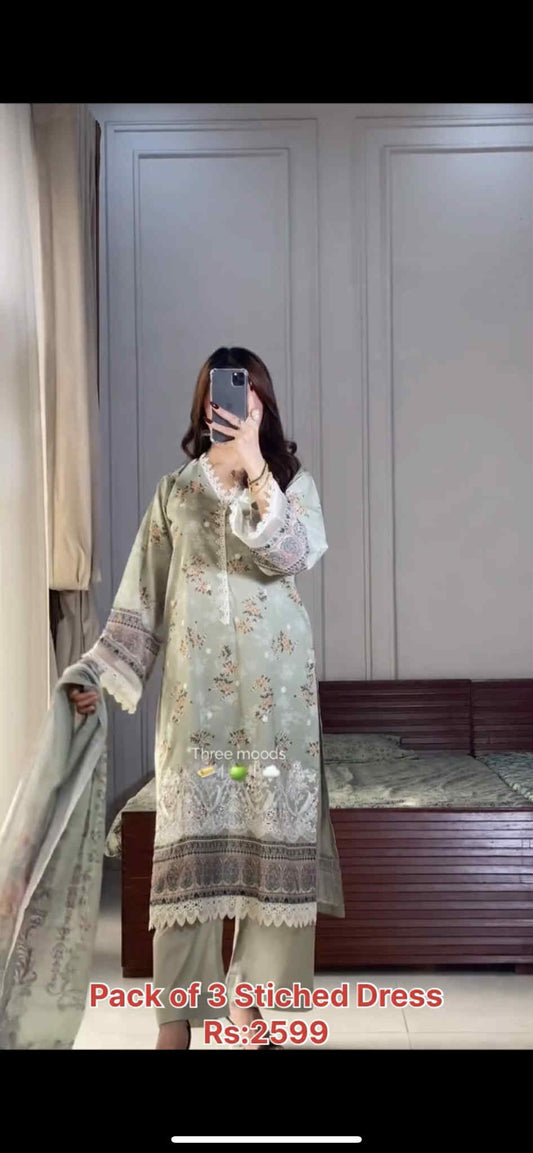 Pack of 3 Stiched Dress