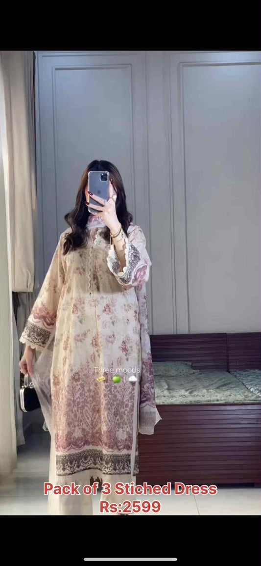 Pack of 3 Stiched Dress