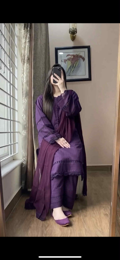 2 Stiched 3Pcs Dress