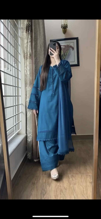 2 Stiched 3Pcs Dress